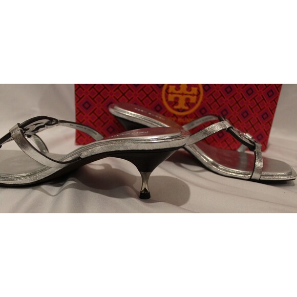 TORY BURCH‎ WOMEN'S GEO BOMBE MILLER SILVER SANDALS NIB SZ US 8 - Picture 8 of 8